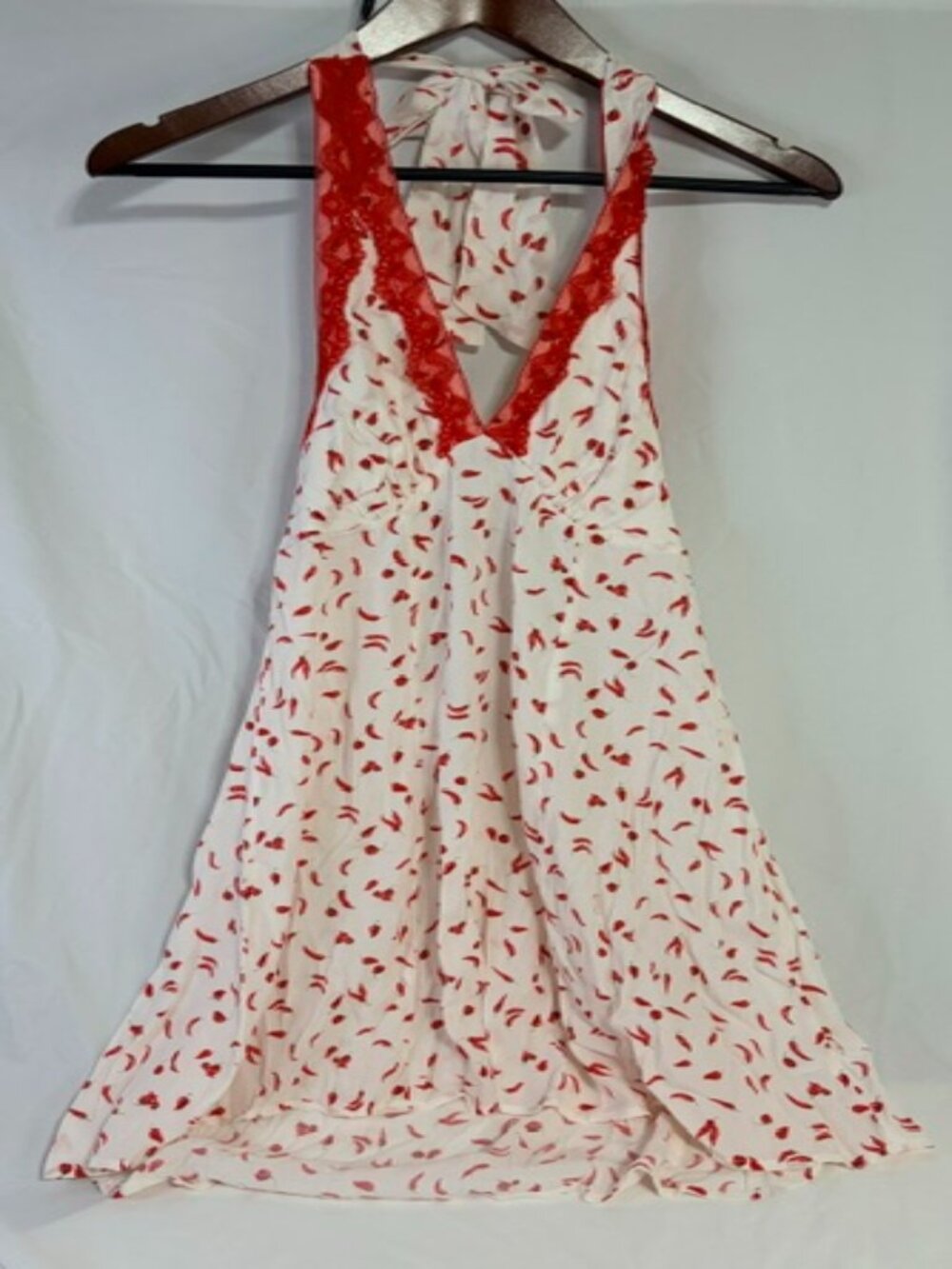 Wild Fable Chili Pepper Lace Trim Halter Mini Dress - NWT Size M